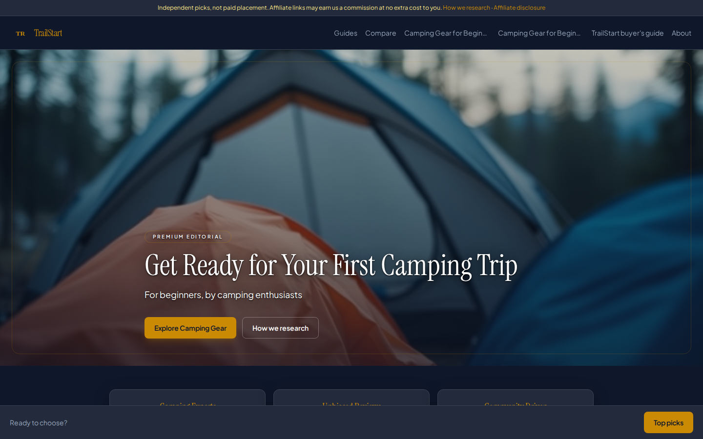 Camp Starter — a real AI-built affiliate site