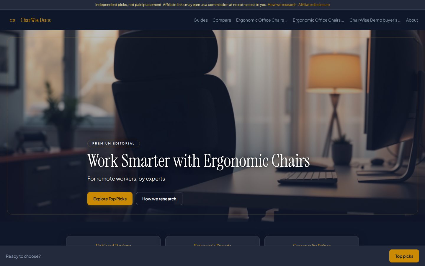 Chair Wise — a real AI-built affiliate site