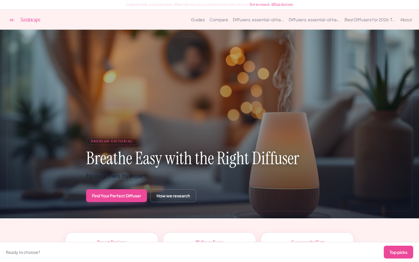 ScentScape — aroma diffuser affiliate site